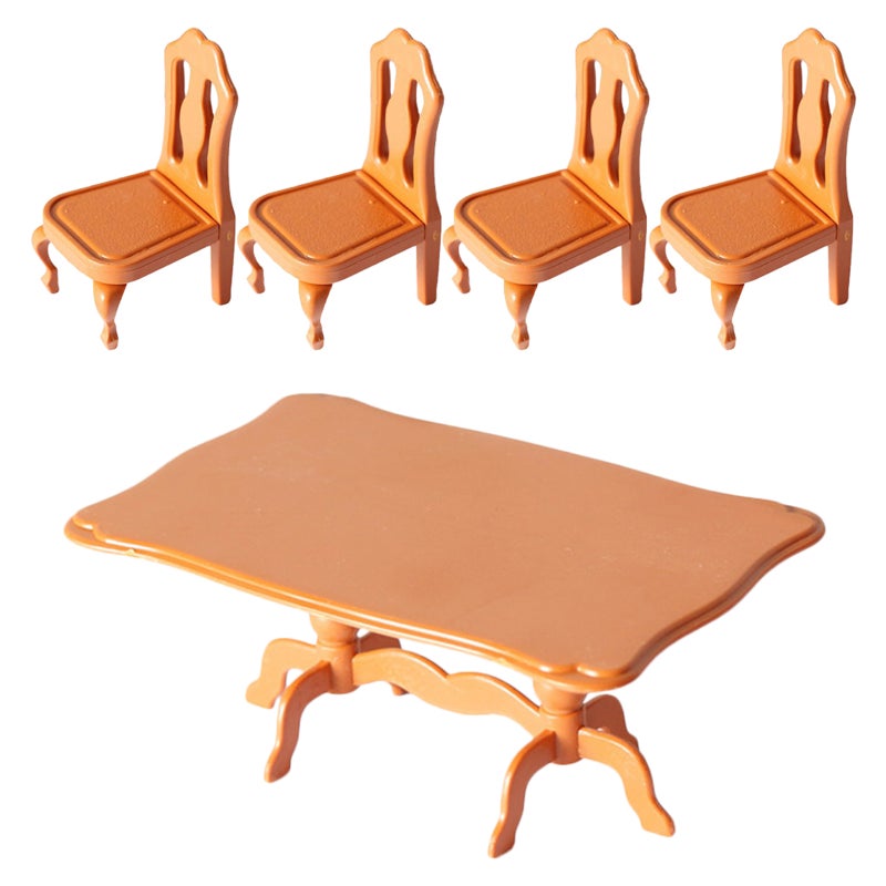 5pcs Doll Furniture Miniature Furniture Ornaments Mini Table Chairs Set Mini House Accessories - Image 1