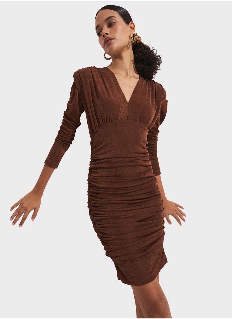 JUNE Ruched Bodycon Dress - Image 1