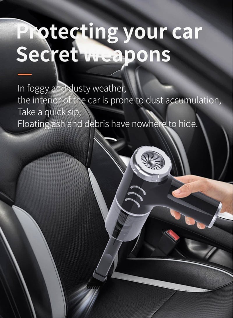 Generic Portable 3 in 1 Cordless Handheld Vacuum Cleaner Powerful Car Vacuum Cleaner 8000PA Powerful Strong Suction with 3 Attachments Wet Dry Use for Home, Car, Laptop, Computer and Electronics Compact & Lightweight with Air Blower Function, USB Rechargeable, 2000mAh Battery  - Image 3