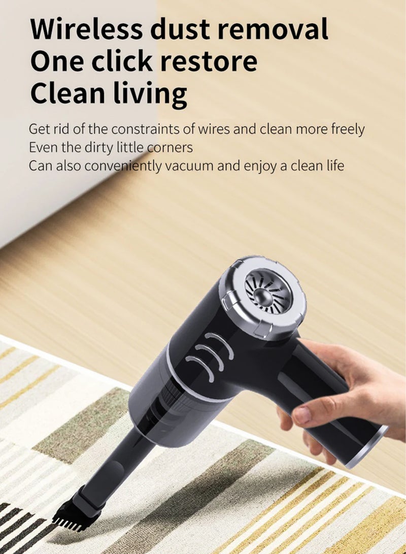 Generic Portable 3 in 1 Cordless Handheld Vacuum Cleaner Powerful Car Vacuum Cleaner 8000PA Powerful Strong Suction with 3 Attachments Wet Dry Use for Home, Car, Laptop, Computer and Electronics Compact & Lightweight with Air Blower Function, USB Rechargeable, 2000mAh Battery  - Image 5