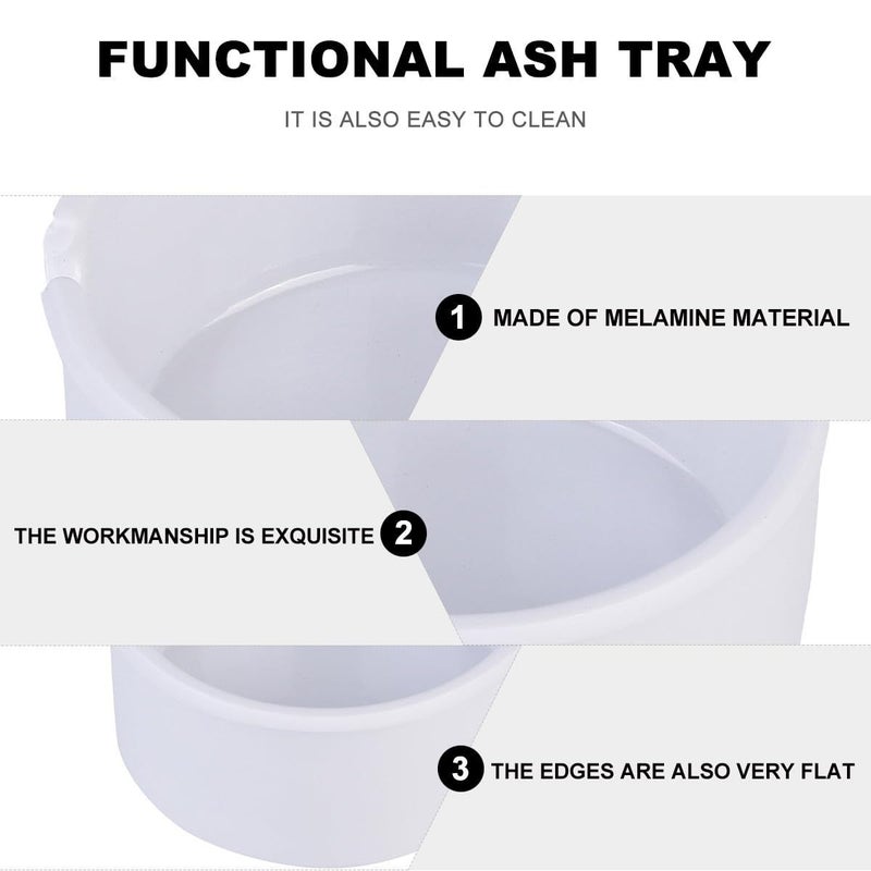 Imitation Porcelain White Ashtray Heat Resistant Smoking Accessory For Indoor And Outdoor Use - Image 3