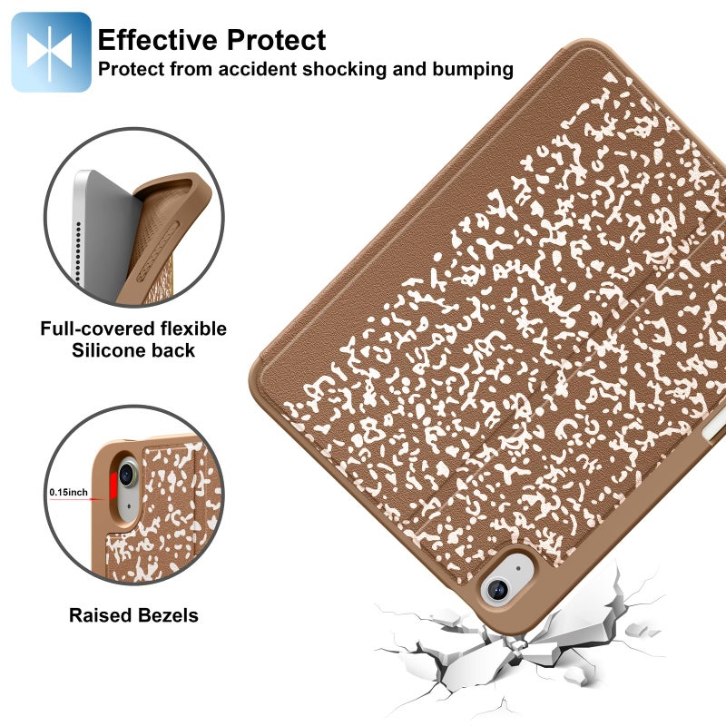 Supveco Case for iPad (A16) 11th Generation 11 inch (2025),iPad 10th Generation 10.9 inch (2022) with Pencil Holder-[Auto Wake/Sleep],Premium Folio Stand Case with Soft TPU Back Cover-Bronze - Image 5