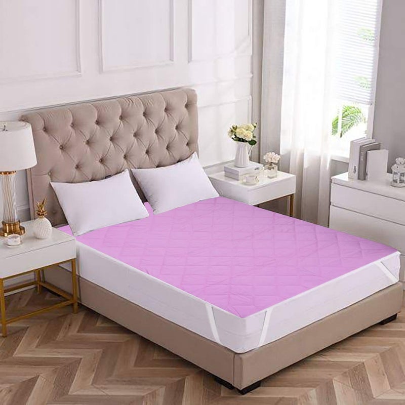 RRC Waterproof Polycotton Quilted Mattress Protector Breathable Hypoallergenic Noiseless Ultra Soft 60x78 inch Mattress Protector with Elastic Bands - Image 1