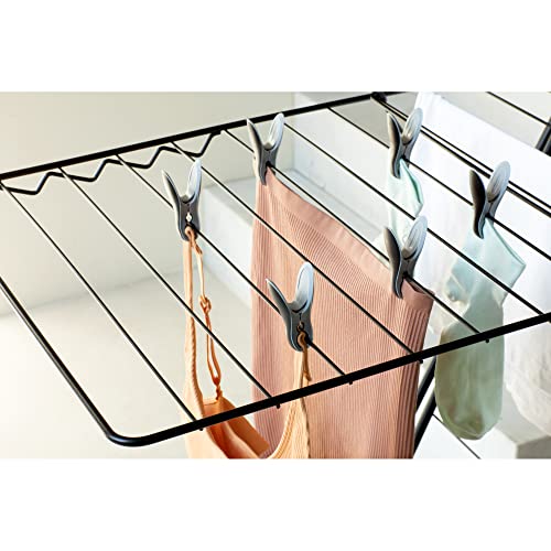 Brabantia x8 Set of Smart Clothespins BlackGray NoRust Stains Strong Grip Large Opening for Hanging Up Laundry Holders for Clothes on Clothesline or Drying Rack - Image 3