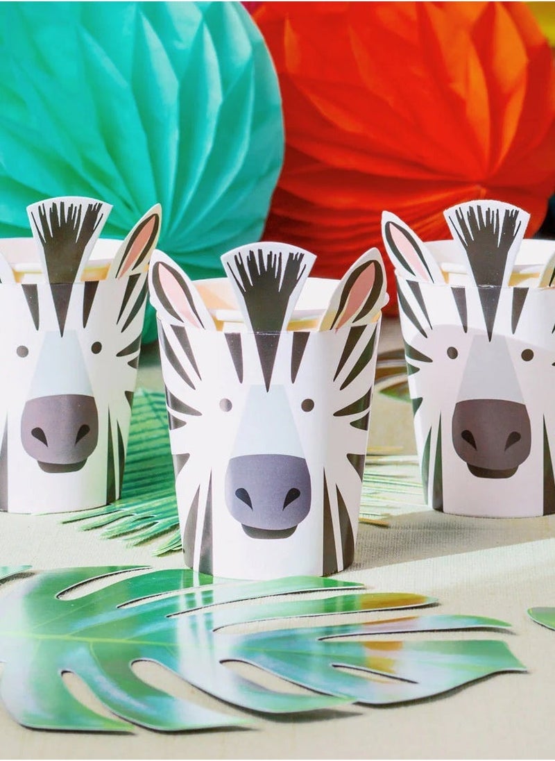 توكينج تيبلز أكواب حفلات بنقشة حمار وحشي - Image 1