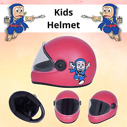 Sage Square Adjustable Cartoon Full Face Helmet for Kids Baby Safety and Comfort (3-12 Years) (Pink Matte) (Non-Motorized) - Image 3