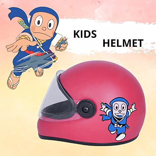 Sage Square Adjustable Cartoon Full Face Helmet for Kids Baby Safety and Comfort (3-12 Years) (Pink Matte) (Non-Motorized) - Image 2