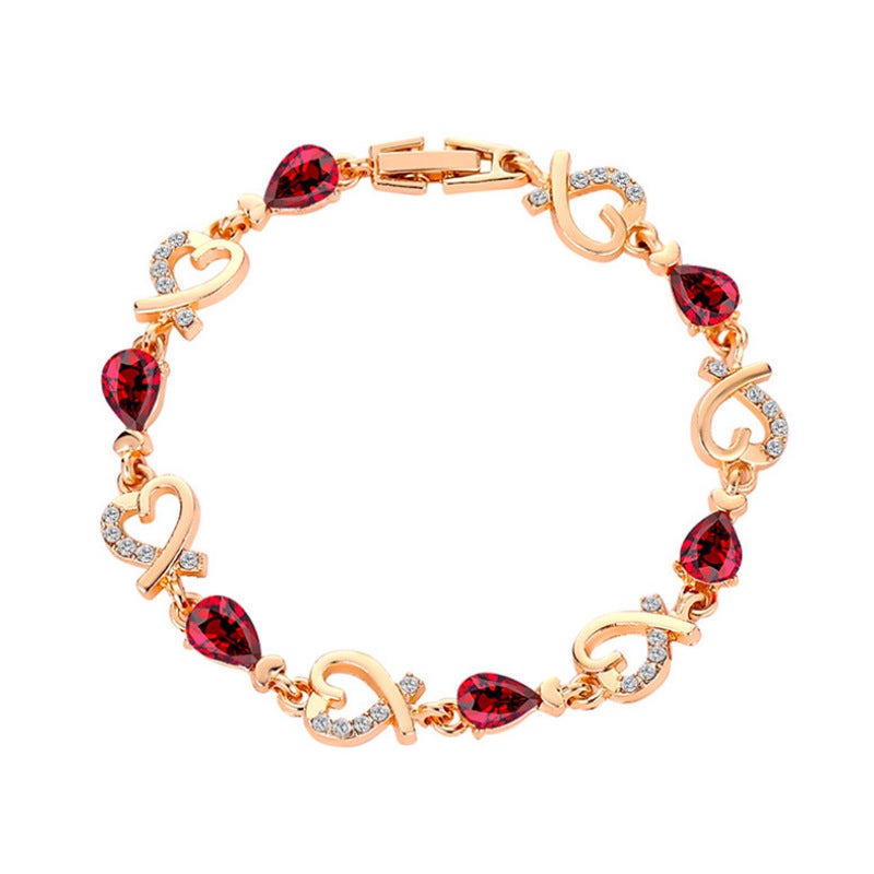 Romantic Bracelet 20cm Copper - Stylish Black Zirconia Drop Stones Heart Pendant for Party Holiday Daily Wear - Image 3