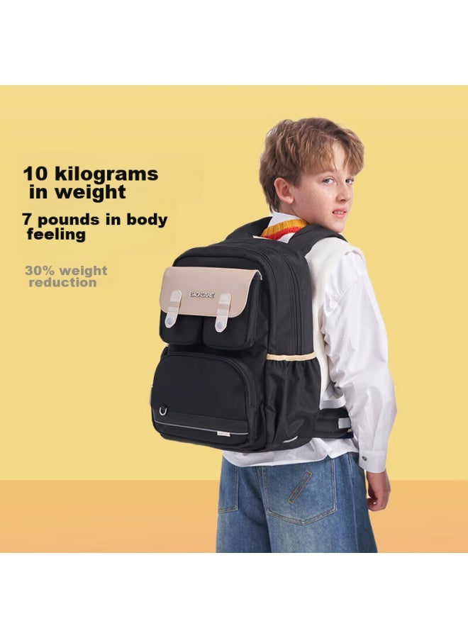 Back Care Spine-protecting Backpack For Elementary School Boys, Large Capacity For Grades 4-6, Simple And Lightweight B24-159b - Image 3