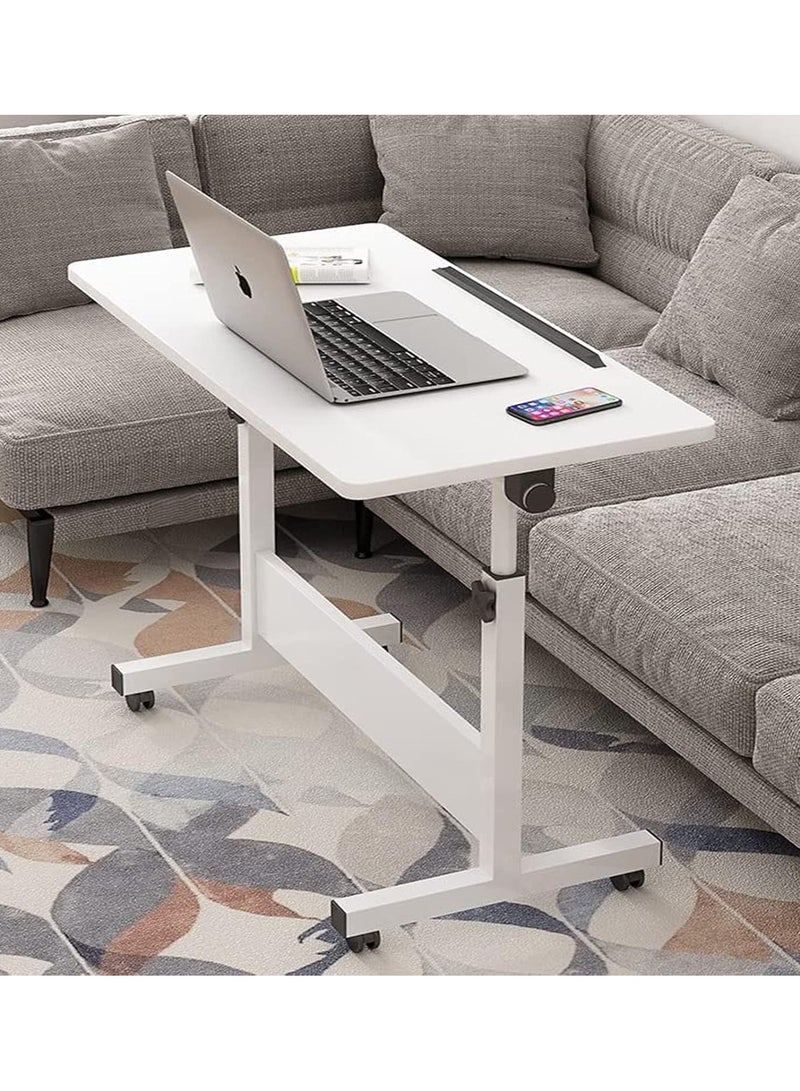 DubaiGallery Mobile Standing Desk, Lifted Height Adjustable Bedside Laptop Desk Foldable Multifunctional Side Table Computer Desk with 4 Wheels for Bedroom Living Room Office Hospital Studio  - Image 1