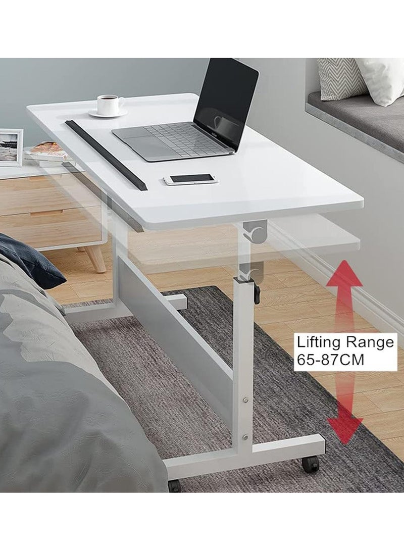 DubaiGallery Mobile Standing Desk, Lifted Height Adjustable Bedside Laptop Desk Foldable Multifunctional Side Table Computer Desk with 4 Wheels for Bedroom Living Room Office Hospital Studio  - Image 2