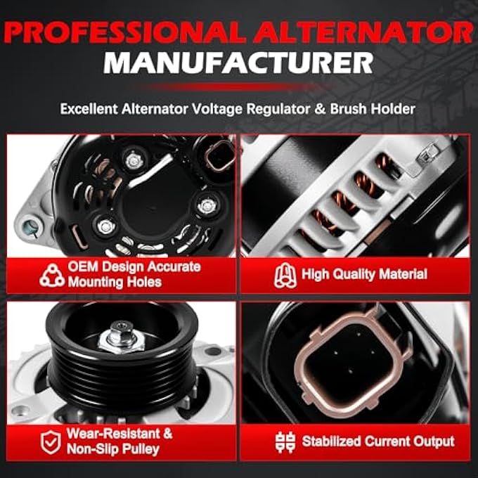Autodevil 11391 Alternator Fit for 2008-2010 Odyssey & 2009-2011 Ridgeline Pilot 3.5L, 2009-2014 MDX TL RL TSX ZDX, 3.5L 3.7L, 130Amp 12V Automotive Replacement Alternator OE 104210-5920 31100RGWA01 - Image 5