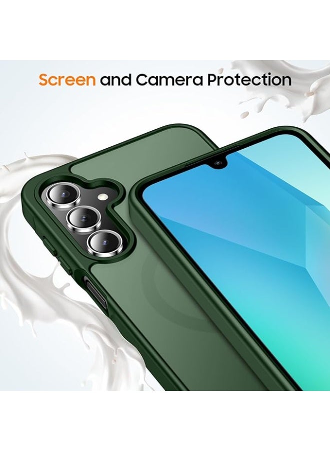 Designed for Magnetic Samsung Galaxy A26 Case,[Compatible with MagSafe] [Military Grade Drop Protection] Slim Translucent Matte Shockproof with Anti-Fingerprint Phone Case (Green) - Image 5
