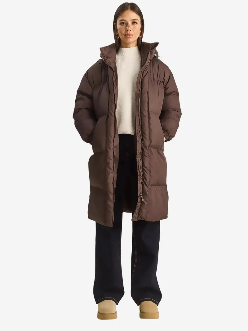 بيانكو لوتشي LUCCI Hooded Long Sleeve Puffer Jacket with Pockets