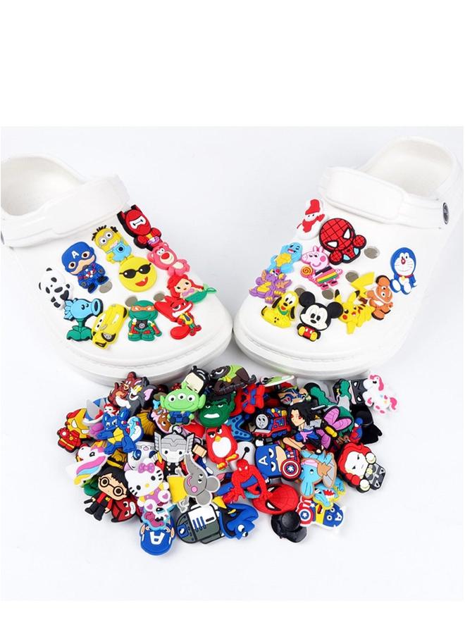 Crocs Shoes Decoration, Shoe Decoration Charms, Anime Multiple Styles, Mixed PVC Charms for Silicone Wristbands Hole Buckle Party Gift Kids and Teens Girls 100 Pcs - Image 1