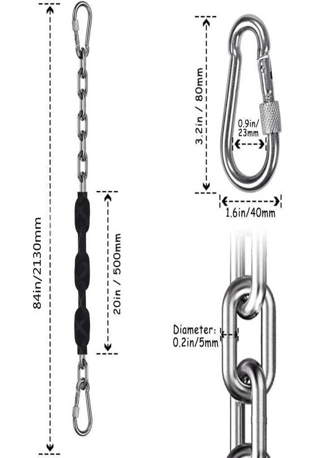 Dakzhou 2 Stainless Steel Chains (84") Swing Chains, Heavy Duty Swing Hardware,4 Quick Connection Buckles, Indoor and Outdoor Playground Swings, hammocks, sandbags, 1000 lb Capacity Silver - Image 5