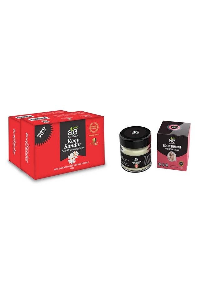 Combo On Roop Sundar Acne Cream 20G And Roop Sundar Soap Pack Of 2 Reduces Wrinkles Aging Process And Pimple Marks Vitamin E Removes Marks And Spots