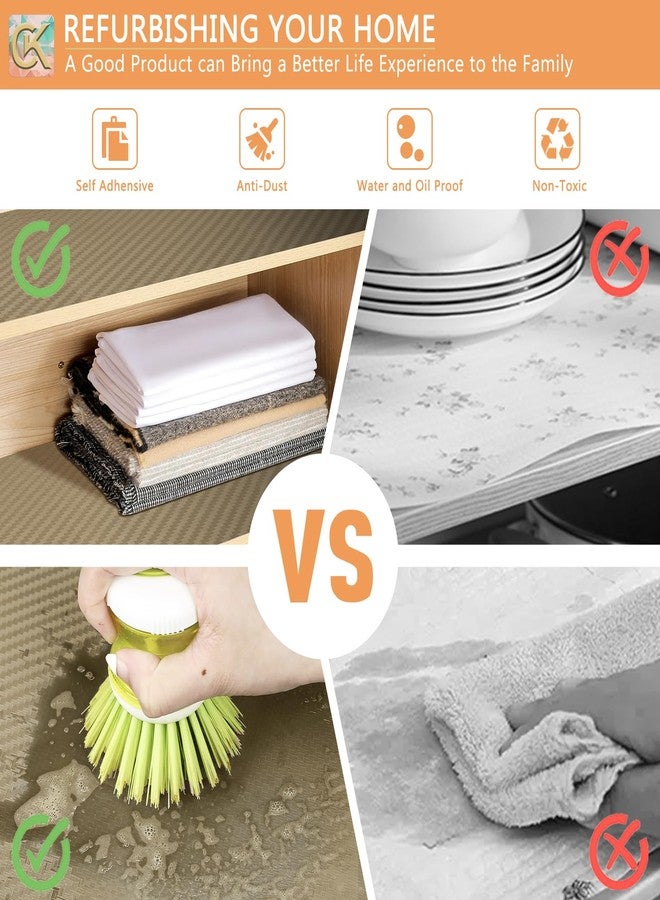 ChiKiner Self-Adhesive Shelf Liner Kitchen Liner, Waterproof Backed Paper Easy Peel and Stick Contact Liner Without Residue for Decor Your Desk Surface, Kitchen Countertops (Dark Khaki, 11.8 x 59 inches) - Image 4