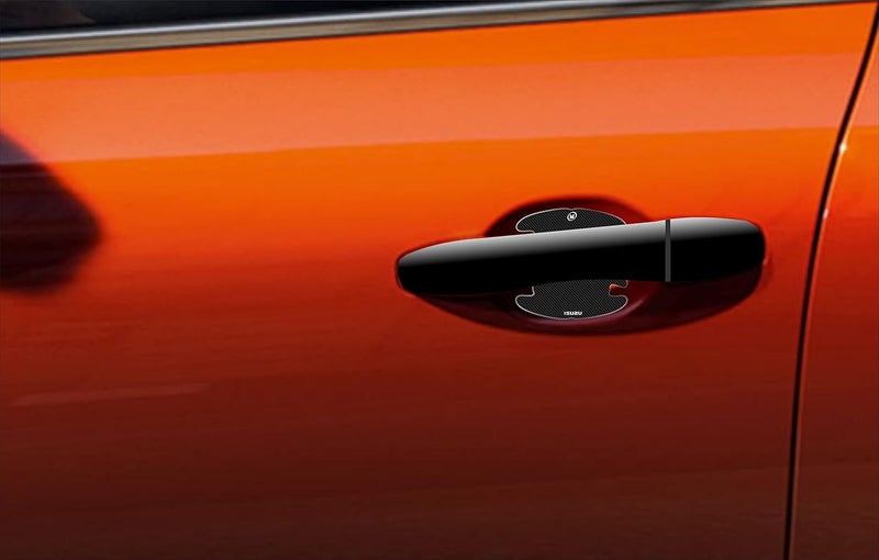 BIG FLAG BFRC 3D Gel Finish Car Door Carbon Fiber Handle Cup Scratch Guard Sticker Universal for Specific Brand (Pack of 4) (MRDRCFVAR) (Isuzu) - Image 3