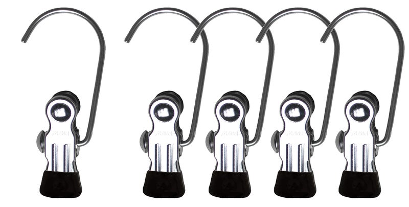 Mawa by Reston Lloyd Accessory Portable NonSlip Semi Round Single Hook Hanging Clothes PinsClips for Laundry or Travel Style K1 Set of 5 Black
