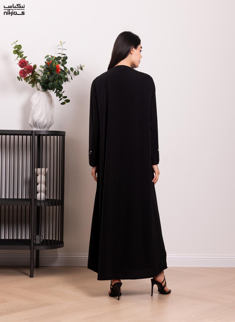 Nikias Nida abaya with  zig zag design . - Image 4