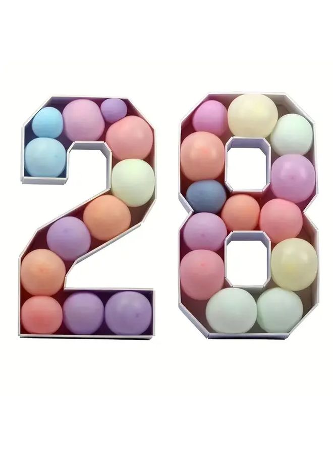 White Number 7 27.56in KT Board 3D Balloon Frame For Party Decor - Image 2