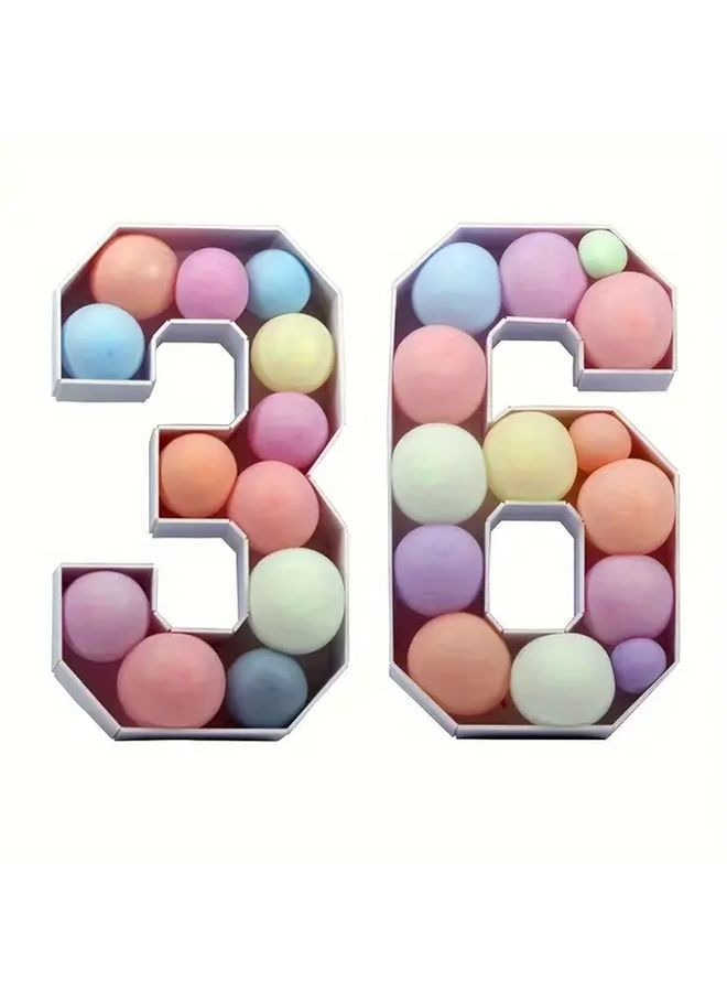 White Number 7 27.56in KT Board 3D Balloon Frame For Party Decor - Image 1