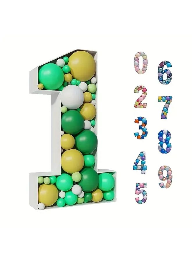 White Number 7 27.56in KT Board 3D Balloon Frame For Party Decor - Image 5