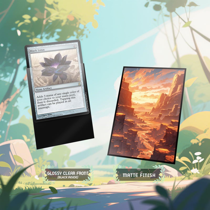 Kiiransr MTG Card Sleeves - Pleatau(Red White) - Fantasy Dual Lands Series - Ultra Clear Front & Matte Finish Back, 100 Count Standard Size TCG Art Sleeves for Magic The Gathering - Image 3
