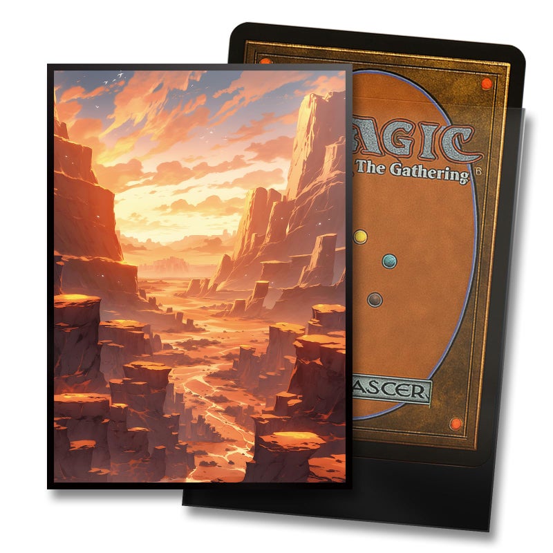 Kiiransr MTG Card Sleeves - Pleatau(Red White) - Fantasy Dual Lands Series - Ultra Clear Front & Matte Finish Back, 100 Count Standard Size TCG Art Sleeves for Magic The Gathering - Image 2