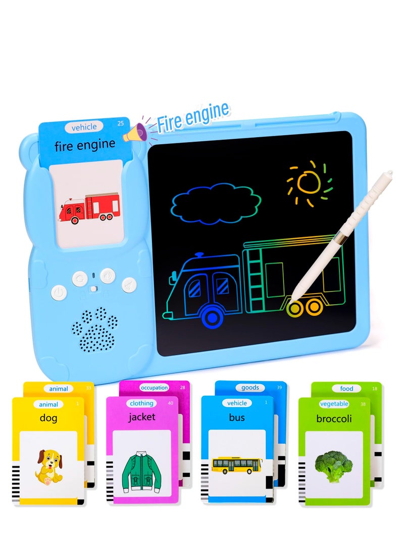 SYOSI Toddlers Learning Educational Toys Gifts for 2 - 8 Year Old Boys and Girls Kids Autism Sensory Toy for Autistic Children Talking Flash Cards with LCD Drawing Scribble Boards Montessori Toys  - Image 1