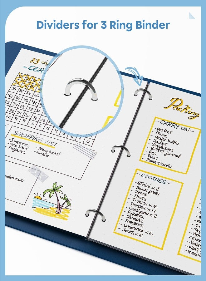 BiuLeon 16 PCS 8 Tab Binder Dividers for 3 Ring Binder,Thicken, Write & Erase Reusable Waterproof Plastic Binders for School & Office Files, 2 Set, Extra 40 Labels - Image 5