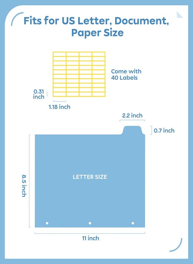 BiuLeon 16 PCS 8 Tab Binder Dividers for 3 Ring Binder,Thicken, Write & Erase Reusable Waterproof Plastic Binders for School & Office Files, 2 Set, Extra 40 Labels - Image 2