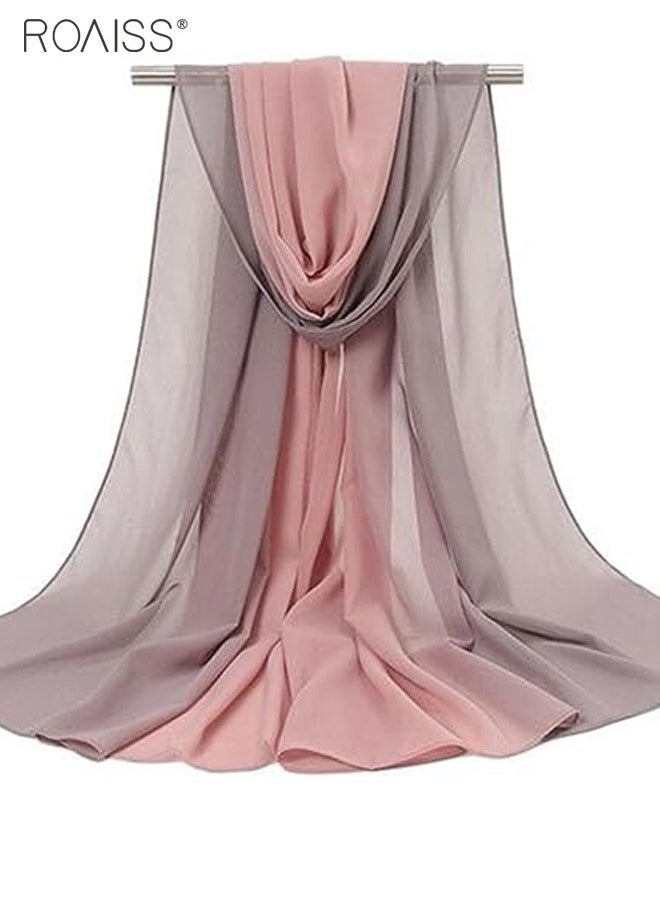 roaiss - Women's Fashionable Dust Headscarf 2 Pieces Set Multipurpose Magic Headscarf Fashion Hot Diamond Sarong Gradient Headscarf - Image 1