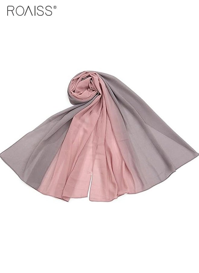 roaiss - Women's Fashionable Dust Headscarf 2 Pieces Set Multipurpose Magic Headscarf Fashion Hot Diamond Sarong Gradient Headscarf - Image 1