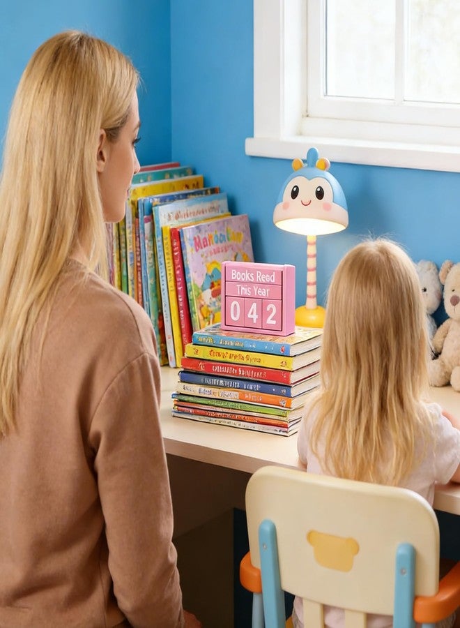 Hibucuo Books Read This Year Counter - Book Tracker Sign with Number Cubes, Reading Challenge Gift for Bookworms, Library Lovers, Teachers - Bookshelf & Desk Decor (Up to 999 Books) Pink - Image 3