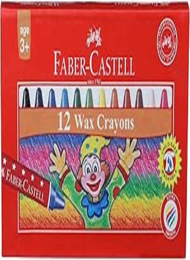 FABER-CASTELL Faber-Castell Wax Crayon Set - 60mm, Pack of 12