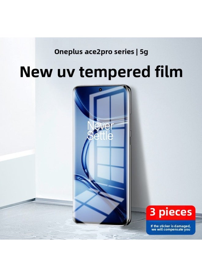 Generic - For One Plus Ace2pro Tempered Film UV Phone Film 1ace2pro Full Screen Coverage Oneplus Proof-Color:Optical Uv Tempered Film [frosted Model-for Games] 3 Pieces-Size:Oneplus Ace 2 - Image 1