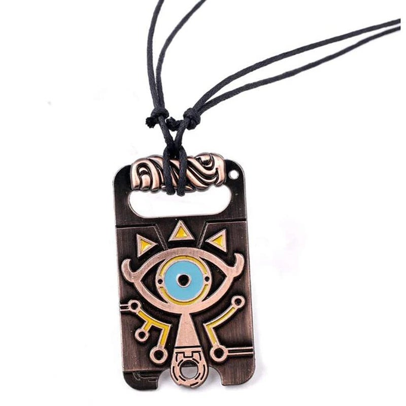 MEETCUTE Vintage Unisex Necklace,The Legend of Zelda Breath of The Wild Sheikah Eye Dog Tag Necklace Cosplay - Image 1