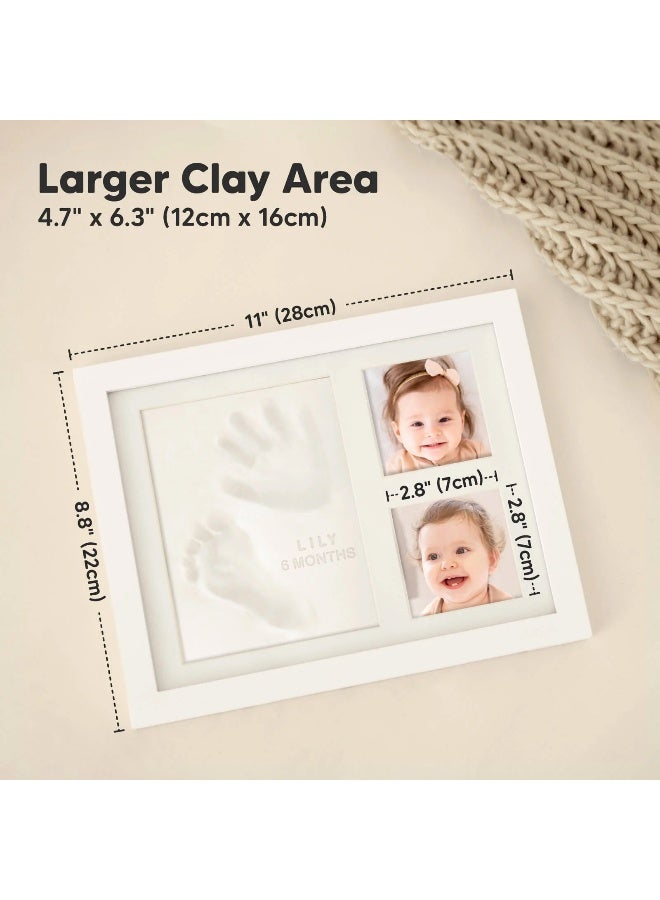 KeaBabies Baby Handprint & Footprint Frame, Nursery Décor, Vintage White - Image 3