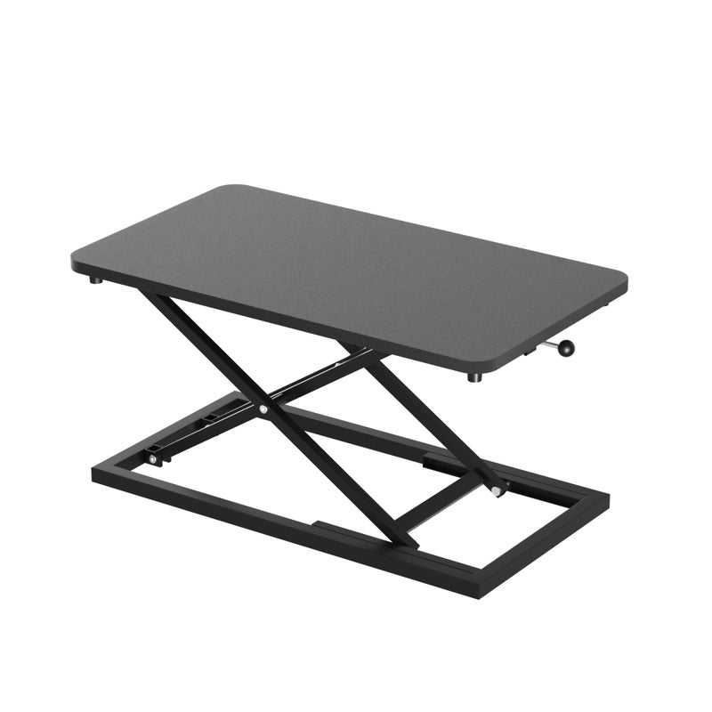 Decoholic Single 24 inch Scissors Lift Keyboard and Mouse Riser Height Adjustable Standing Desk Converter for Ergonomic Sit Stand Workstationssuitable to hold largesmall items 24inch Black