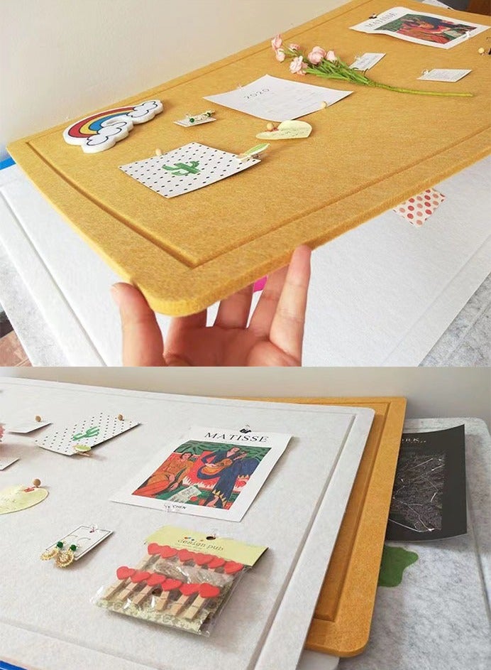 OASIS DESERT Foldable Felt Bulletin Board, Felt Board Decoration Panel, Softwood Board As A Substitute For Walls, Foldable Photo Board, Self-Display Board, Emotion Board With 20 Rose Pins As Decorative Picture Frame Display Board, Suitable For School, Home, Kitchen And Office Walls - Image 4