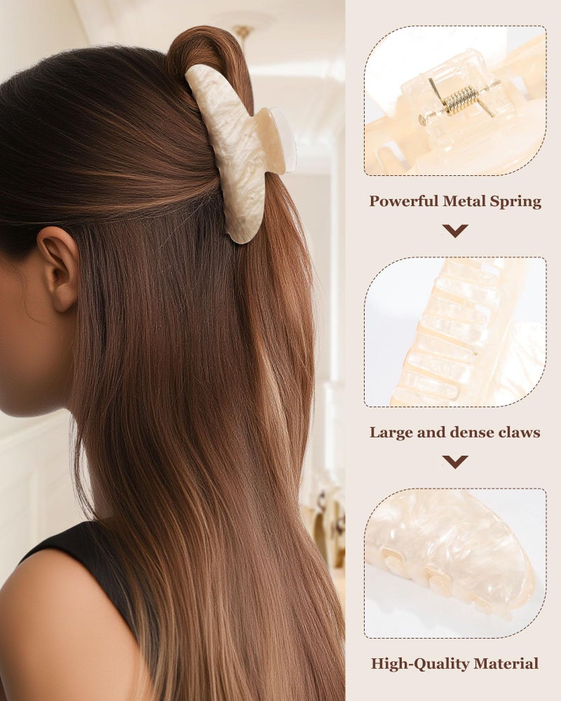 Molans 3PCS Hair Claw Clips Acrylic Clamps for women - Non-slip Strong Hold Barrettes for Thin Thick Hair, Medium hair clips Accessories - Image 4