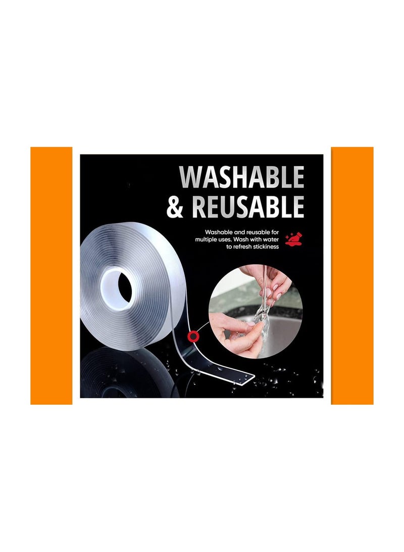 Multipurpose Double Sided Tape Heavy Duty  Wall Tape Adhesive Tape Removable Mounting Tape, Reusable Strong Sticky Transparent Tape 3 meter - Image 4