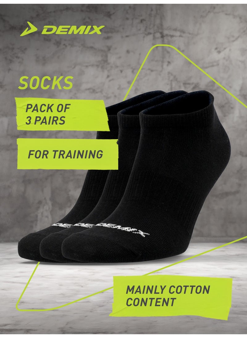 Demix Sports Socks (3 Pairs), Unisex, Ideal for Fitness & Training, Comfortable & Durable, Easy Care - Image 2