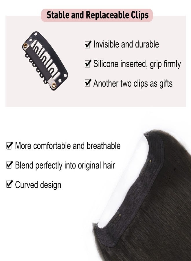 Tinashe Wire Hair Extensions Real Human Hair Straight Hair Extensions 20inch Natural Black Invisible Wire Fish Line Straight Human Hair Extensions (20 inch, #1B) - Image 3