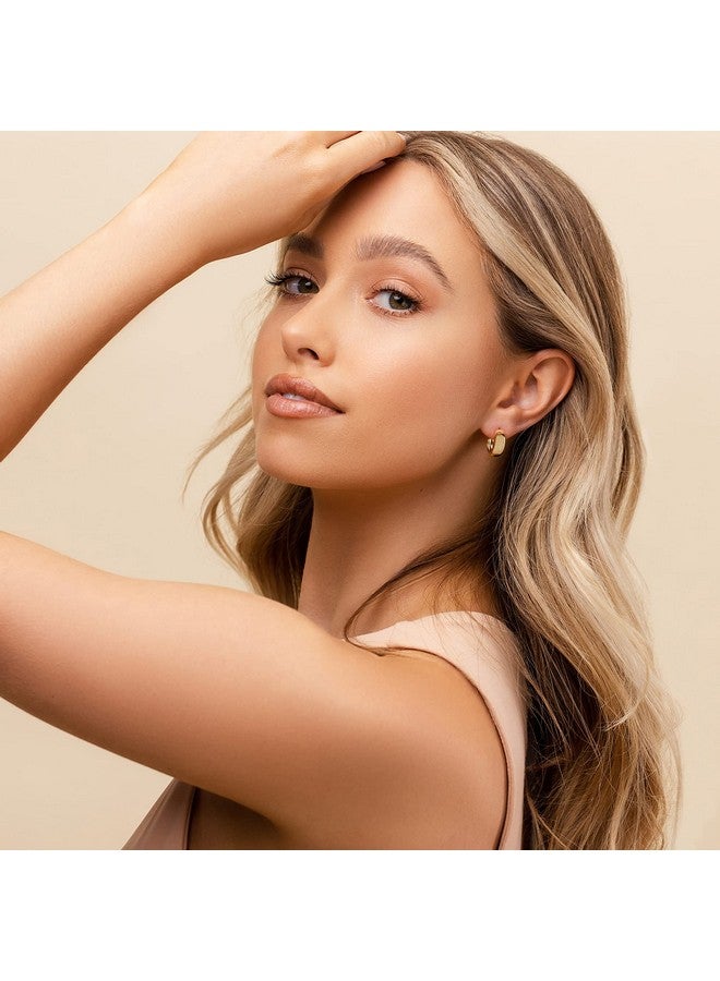 PAVOI 14K Yellow Gold Plated 925 Sterling Silver Posts Thick Dome Huggie Earrings for Women | Small Wide Round Hoop Earrings - Image 1