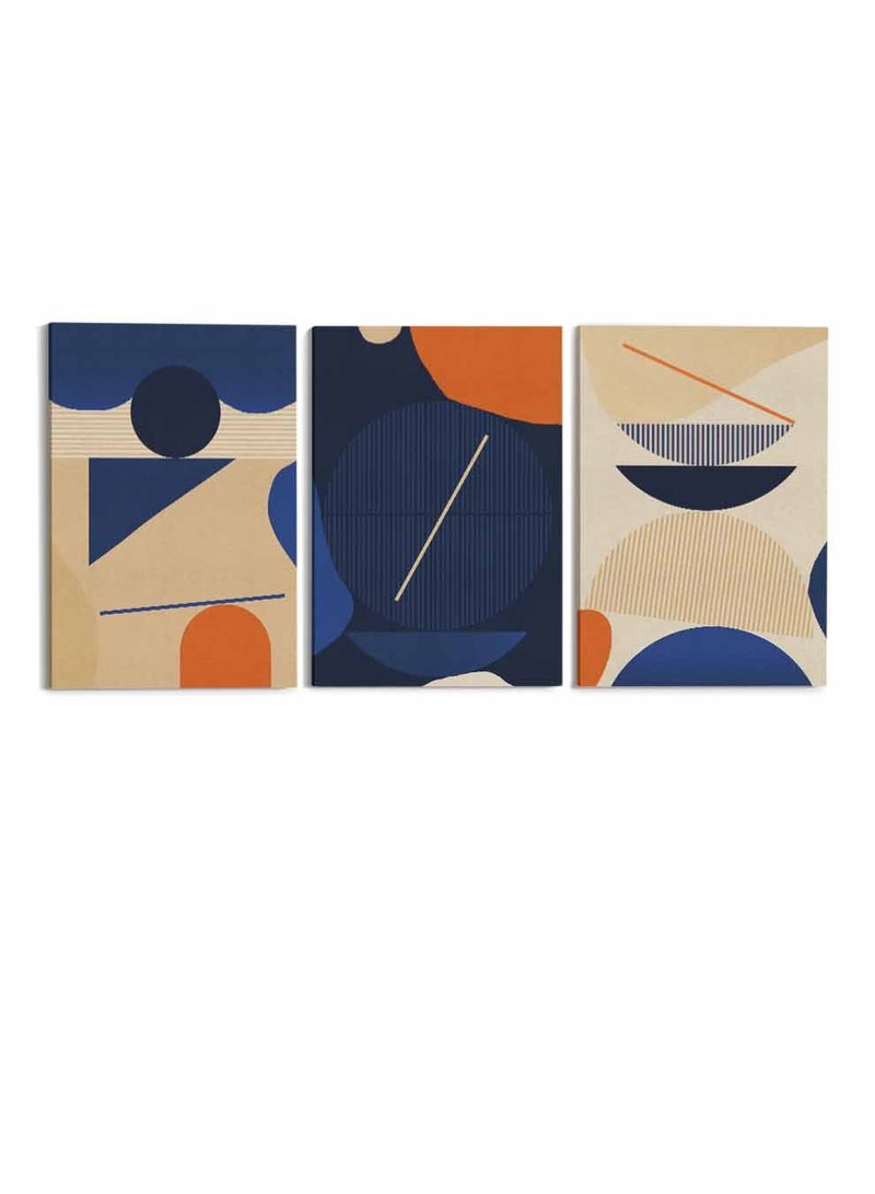 LOWHA Set Of 3 Framed Canvas Wall Arts Stretched Over Wooden Frame, Abstract Artistic Contemporary Paintings, For Home, Living Room, Office Decor  - Image 5