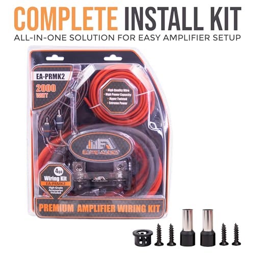 Elite Audio Premium Series Amp Kit Copper Clad Aluminum Wire, Triple-Shielded RCA Cables, High-Power Capacity, ANL Fuse Holder, Car Amplifier Install Kit (4 Gauge (Full Size ANL)) - Image 2