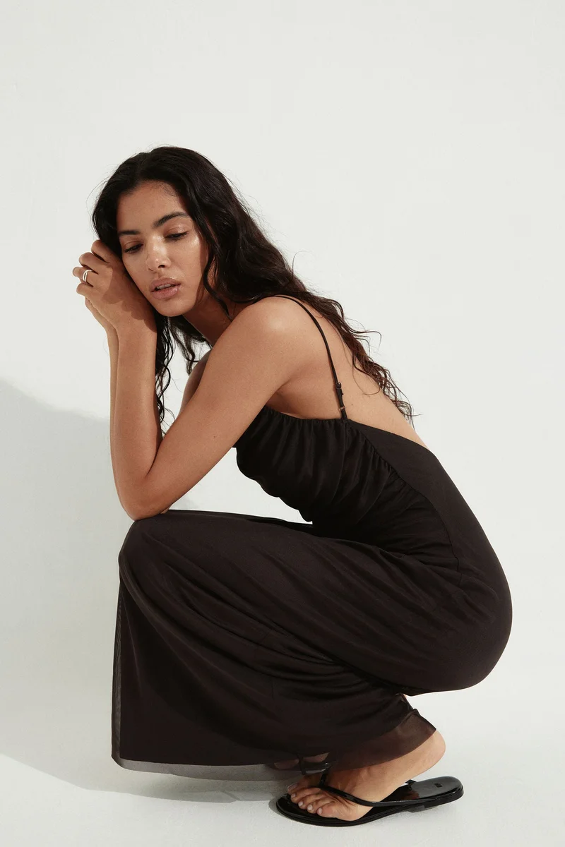 H&M Draped mesh strappy dress